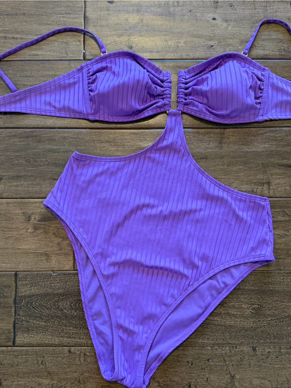 Shade & Shore Lavender Ribbed Bikini Set